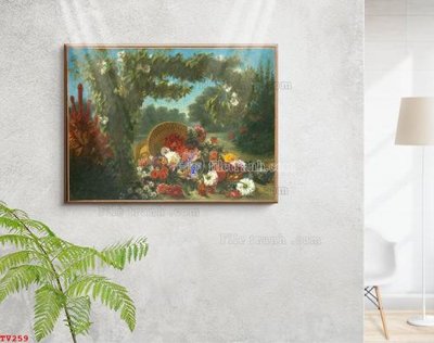 File PSD Tranh tĩnh vật sơn dầu hoa châu âu TV259 (bản gốc) chất lượng nhất