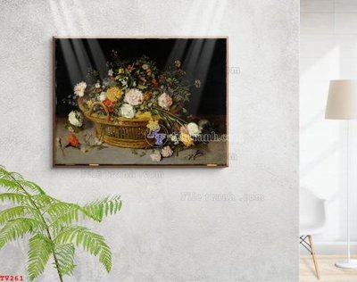 Tải file gốc Tranh tĩnh vật sơn dầu hoa châu âu TV261 (bản PSD) chỉnh sửa được