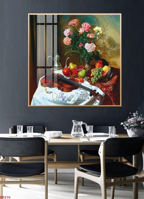 File PSD Tranh tĩnh vật sơn dầu hoa châu âu TV270 (bản gốc) dễ dàng edit