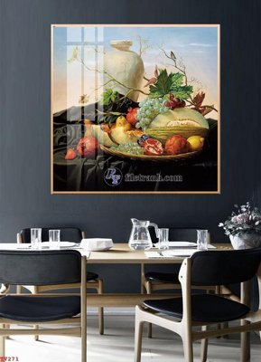 File in ấn Tranh tĩnh vật sơn dầu hoa châu âu TV271 chuyên nghiệp