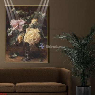 Chi tiết file gốc Tranh tĩnh vật sơn dầu hoa châu âu TV274 (cho in tráng gương)