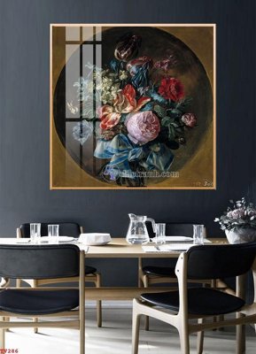 File gốc Tranh tĩnh vật sơn dầu hoa châu âu TV286 (AI/EPS) cho in ấn