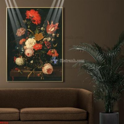 File tranh Tranh tĩnh vật sơn dầu hoa châu âu TV312 (ảnh gốc) chi tiết rõ ràng
