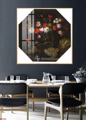 File tranh in tráng gương Tranh tĩnh vật sơn dầu hoa châu âu TV326 (siêu nét)