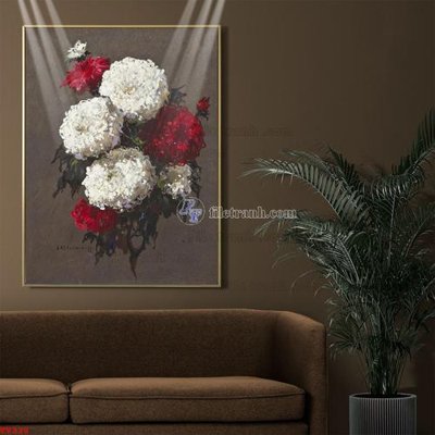 Tải file Tranh tĩnh vật sơn dầu hoa châu âu TV338 (gốc) in tranh tráng gương