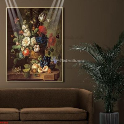 Download file tranh Tranh tĩnh vật sơn dầu hoa châu âu TV345 (file gốc PSD)
