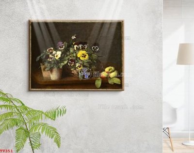 File gốc Tranh tĩnh vật sơn dầu hoa châu âu TV351 (dành cho quảng cáo)