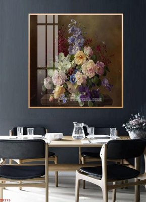 Download file ảnh gốc Tranh tĩnh vật sơn dầu hoa châu âu TV375 để in ấn