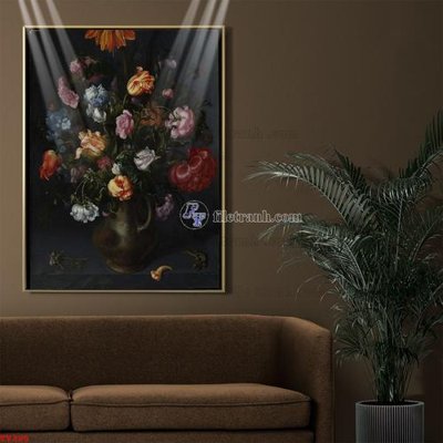 File gốc Tranh tĩnh vật sơn dầu hoa châu âu TV385 (phiên bản chuẩn) để in ấn