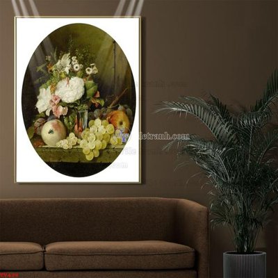 File ảnh Tranh tĩnh vật sơn dầu hoa châu âu TV439 (gốc) in biển hiệu