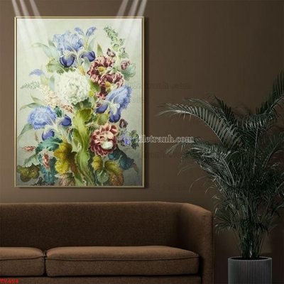 File gốc Tranh tĩnh vật sơn dầu hoa châu âu TV454 (cho in ấn) từ kho Filetranh