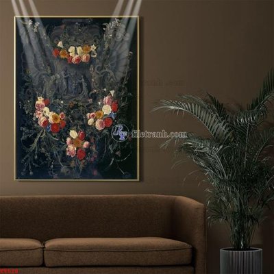 File tranh Tranh tĩnh vật sơn dầu hoa châu âu TV518 (file gốc) chuẩn màu in
