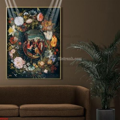 File tranh Tranh tĩnh vật sơn dầu hoa châu âu TV520 (gốc) in film