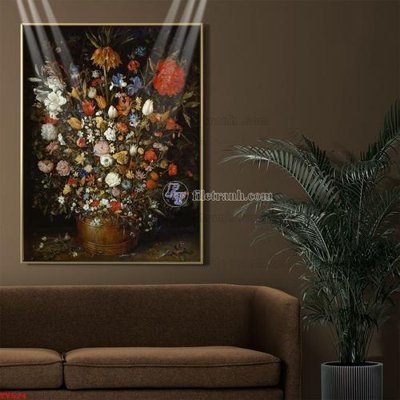 File gốc in ấn Tranh tĩnh vật sơn dầu hoa châu âu TV524 chuẩn màu CMYK