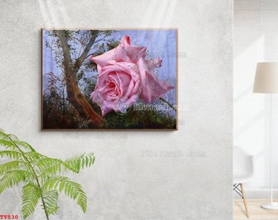 File tranh trang trí Tranh tĩnh vật sơn dầu hoa châu âu TV530 (tải file gốc)