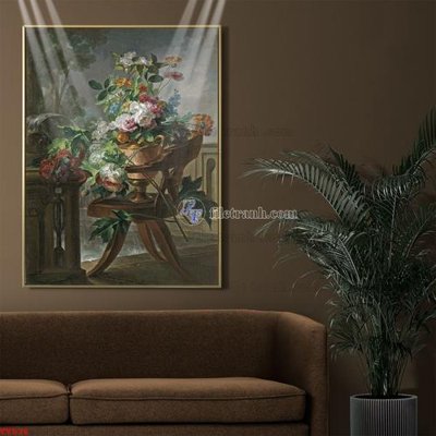 Tải file Tranh tĩnh vật sơn dầu hoa châu âu TV536 (PSD) cho in tranh 3D