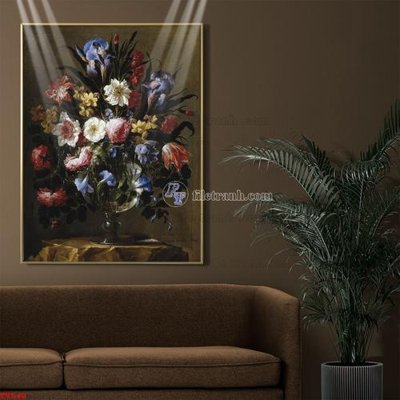 File gốc Tranh tĩnh vật sơn dầu hoa châu âu TV548 (cho in ấn) từ kho Filetranh