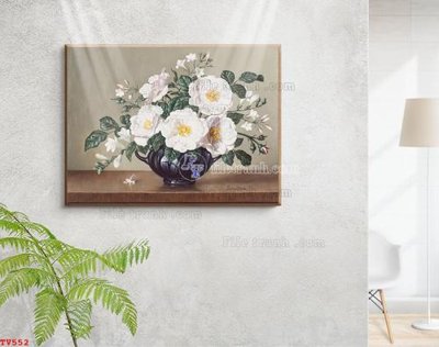 File gốc Tranh tĩnh vật sơn dầu hoa châu âu TV552 (cho in ấn) từ kho Filetranh