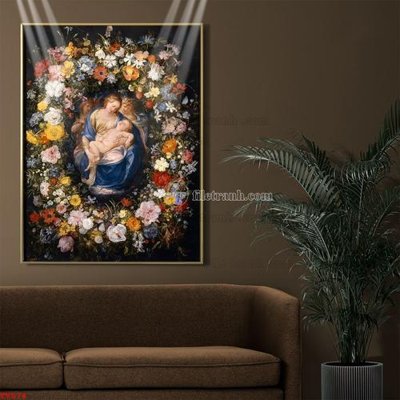 File PSD Tranh tĩnh vật sơn dầu hoa châu âu TV574 (chất lượng in ấn)