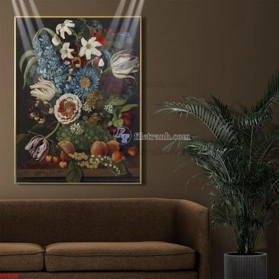 File PSD Tranh tĩnh vật sơn dầu hoa châu âu TV599 (chất lượng in ấn)