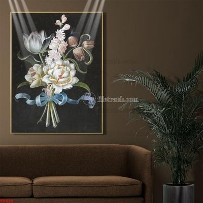 File gốc Tranh tĩnh vật sơn dầu hoa châu âu TV629 (phong cách) châu Âu