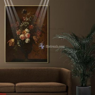 File gốc Tranh tĩnh vật sơn dầu hoa châu âu TV640 (chuẩn màu) cho in offset