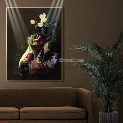 File gốc Tranh tĩnh vật sơn dầu hoa châu âu TV643 (in lụa) tranh thuận buồm