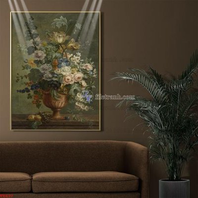 File gốc Tranh tĩnh vật sơn dầu hoa châu âu TV677 (dành cho quảng cáo)