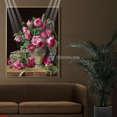 Tải file Tranh tĩnh vật sơn dầu hoa châu âu TV691 (ảnh gốc) file AI/EPS