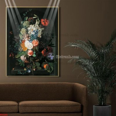 File tranh Tranh tĩnh vật sơn dầu hoa châu âu TV695 (ảnh gốc) in trần nhà