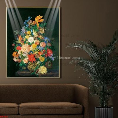 File tranh Tranh tĩnh vật sơn dầu hoa châu âu TV703 (gốc) chủ đề trừu tượng