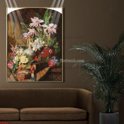 File gốc Tranh tĩnh vật sơn dầu hoa châu âu TV722 (cho in ấn) từ kho Filetranh