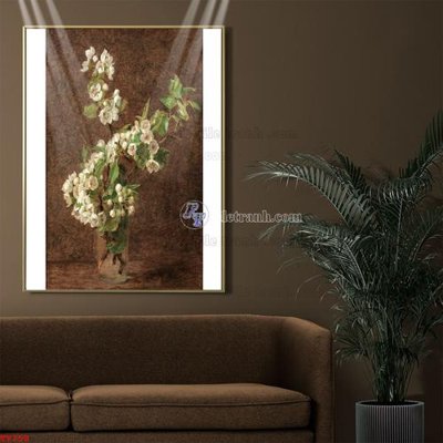 File ảnh Tranh tĩnh vật sơn dầu hoa châu âu TV758 (gốc) cho trang trí nhà hàng