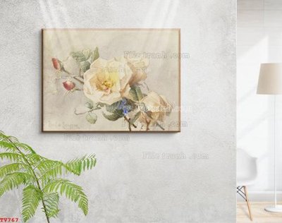 Chi tiết file ảnh Tranh tĩnh vật sơn dầu hoa châu âu TV767 sắc nét