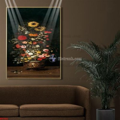 File in mica Tranh tĩnh vật sơn dầu hoa châu âu TV780 (bản gốc) siêu trong