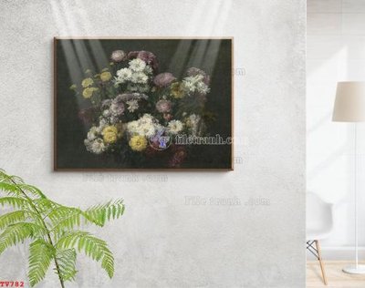 File gốc Tranh tĩnh vật sơn dầu hoa châu âu TV782 (thiết kế) cho in ấn