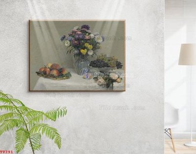 Tải file Tranh tĩnh vật sơn dầu hoa châu âu TV791 (gốc) làm file thiết kế
