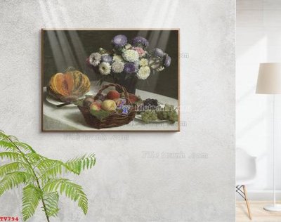 File tranh gốc Tranh tĩnh vật sơn dầu hoa châu âu TV794 (bản đẹp) độc quyền