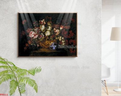 Tải file Tranh tĩnh vật sơn dầu hoa châu âu TV811 (gốc) in trên mọi chất liệu