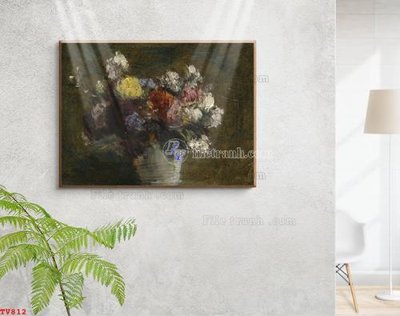 File gốc Tranh tĩnh vật sơn dầu hoa châu âu TV812 (chuẩn CMYK) cho nhà in