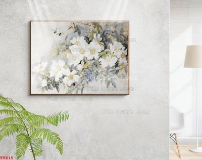 Download file Tranh tĩnh vật sơn dầu hoa châu âu TV815 (gốc) cho xưởng in