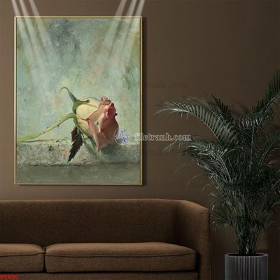 File gốc Tranh tĩnh vật sơn dầu hoa châu âu TV850 (in tráng gương) ốp tường