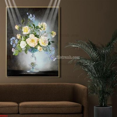 File gốc Tranh tĩnh vật sơn dầu hoa châu âu TV861 (phong cách) cổ điển
