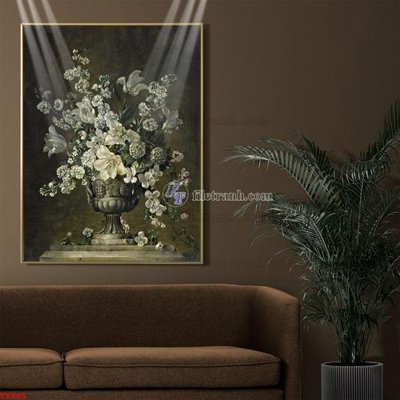 File gốc Tranh tĩnh vật sơn dầu hoa châu âu TV865 (in ấn) màu sắc trung thực