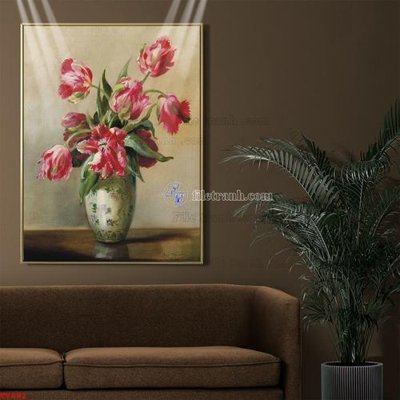 File PSD Tranh tĩnh vật sơn dầu hoa châu âu TV882 (chất lượng in ấn)