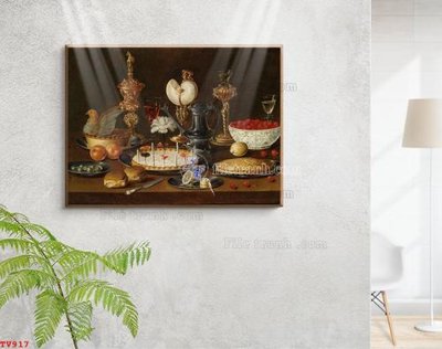 Tải file tranh Tranh tĩnh vật sơn dầu hoa châu âu TV917 (gốc) tại Filetranh.com