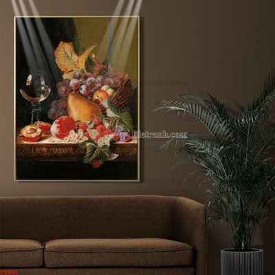 File in ấn Tranh tĩnh vật sơn dầu hoa châu âu TV926 (bản gốc) từ file gốc