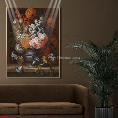 File tranh Tranh tĩnh vật sơn dầu hoa châu âu TV938 (ảnh gốc) không bị mờ