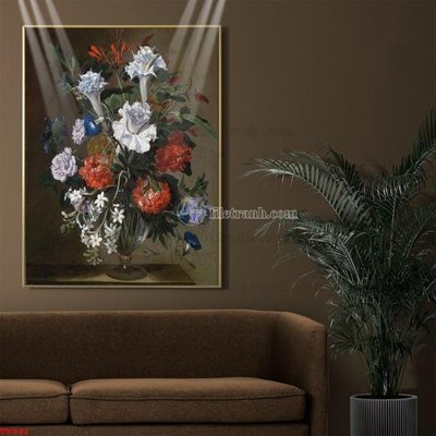 Tải file Tranh tĩnh vật sơn dầu hoa châu âu TV943 (gốc) để in ấn ngay