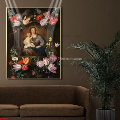 File gốc Tranh tĩnh vật sơn dầu hoa châu âu TV948 (in tráng gương) nghệ thuật